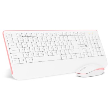 CONNECT IT CKM-7801-CS - Tastiera e mouse wireless 1200 DPI con CZ/SK localization 1xAAA + 1xAA bianco/rosa