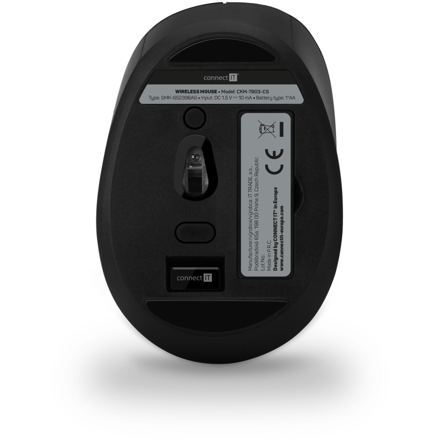 CONNECT IT CKM-7803-CS - Tastiera e mouse wireless 1200 DPI con CZ/SK localization 1xAAA + 1xAA nero
