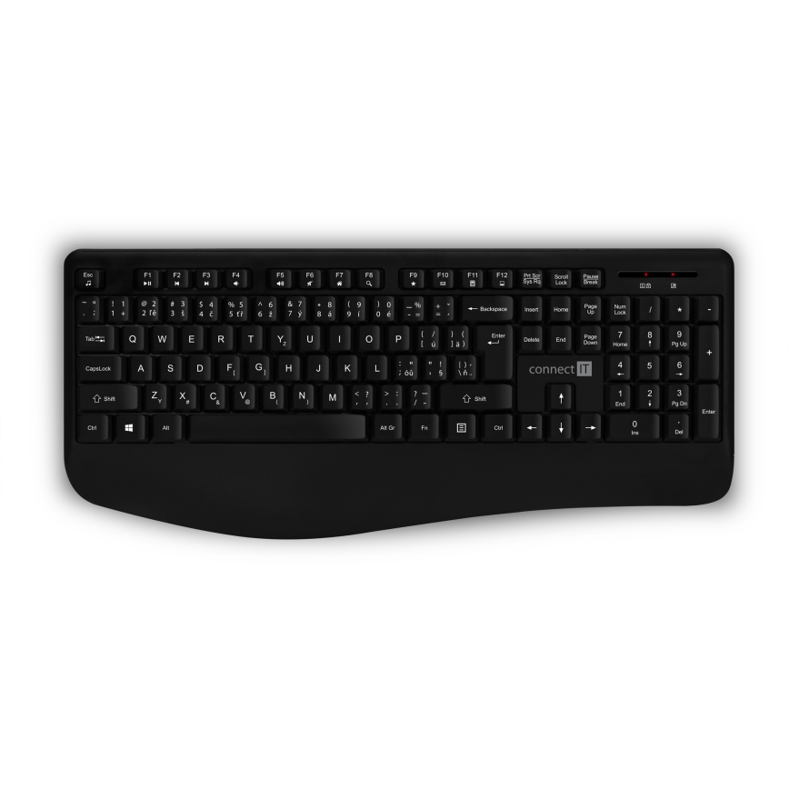 CONNECT IT CKM-7803-CS - Tastiera e mouse wireless 1200 DPI con CZ/SK localization 1xAAA + 1xAA nero