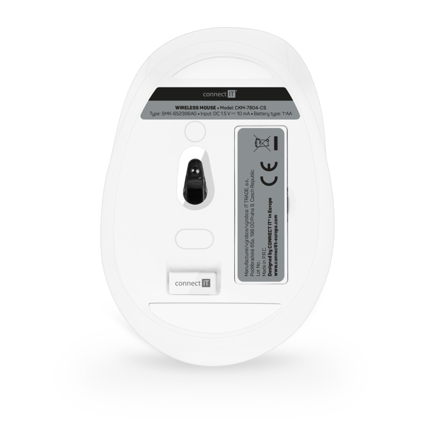 CONNECT IT CKM-7804-CS - Tastiera e mouse wireless 1200 DPI con CZ/SK localization 1xAAA + 1xAA bianco