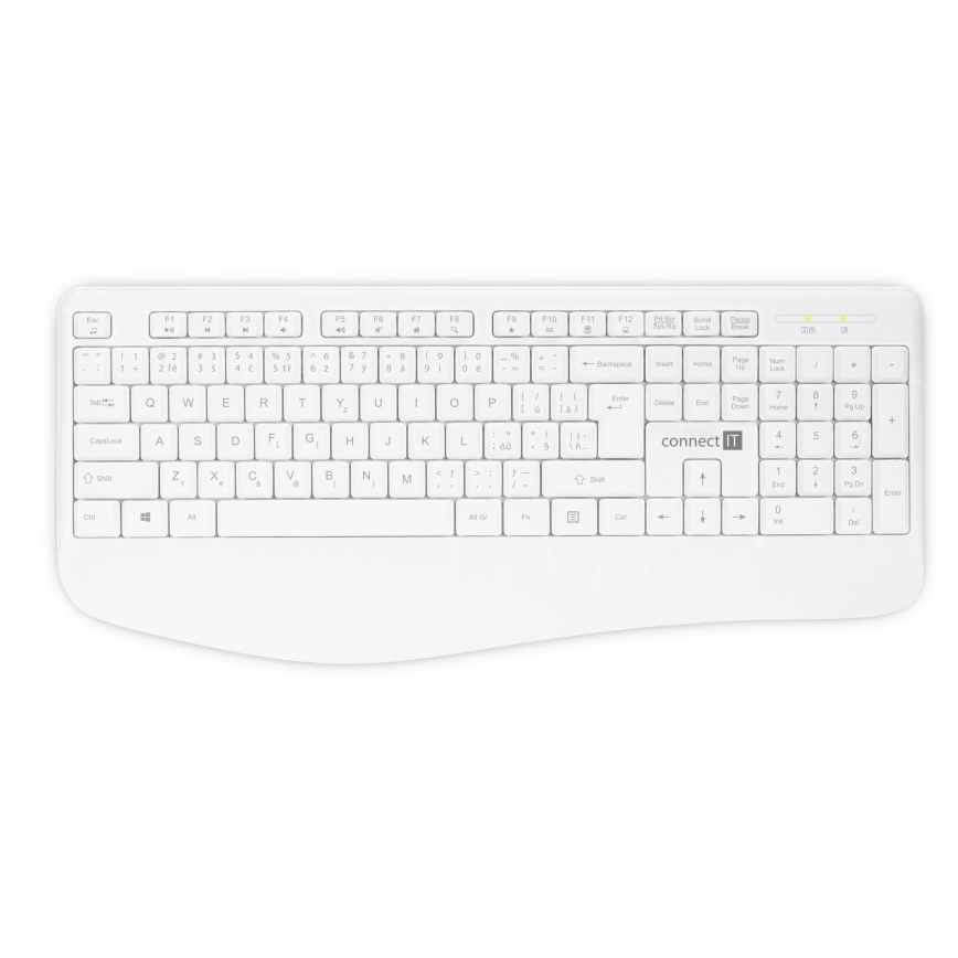 CONNECT IT CKM-7804-CS - Tastiera e mouse wireless 1200 DPI con CZ/SK localization 1xAAA + 1xAA bianco