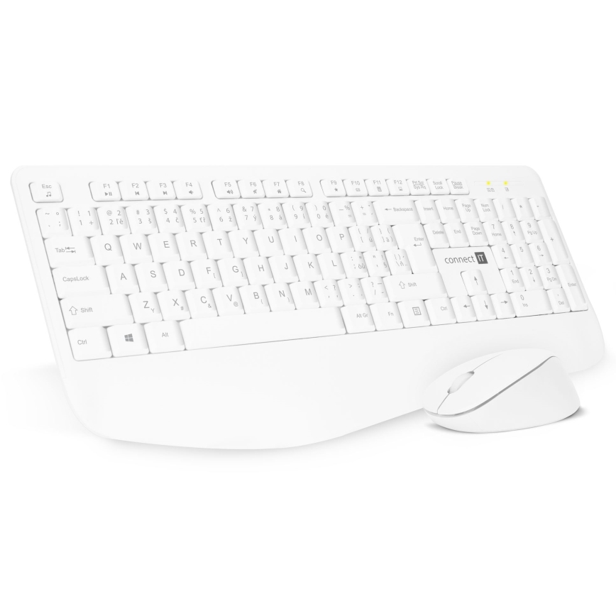 CONNECT IT CKM-7804-CS - Tastiera e mouse wireless 1200 DPI con CZ/SK localization 1xAAA + 1xAA bianco