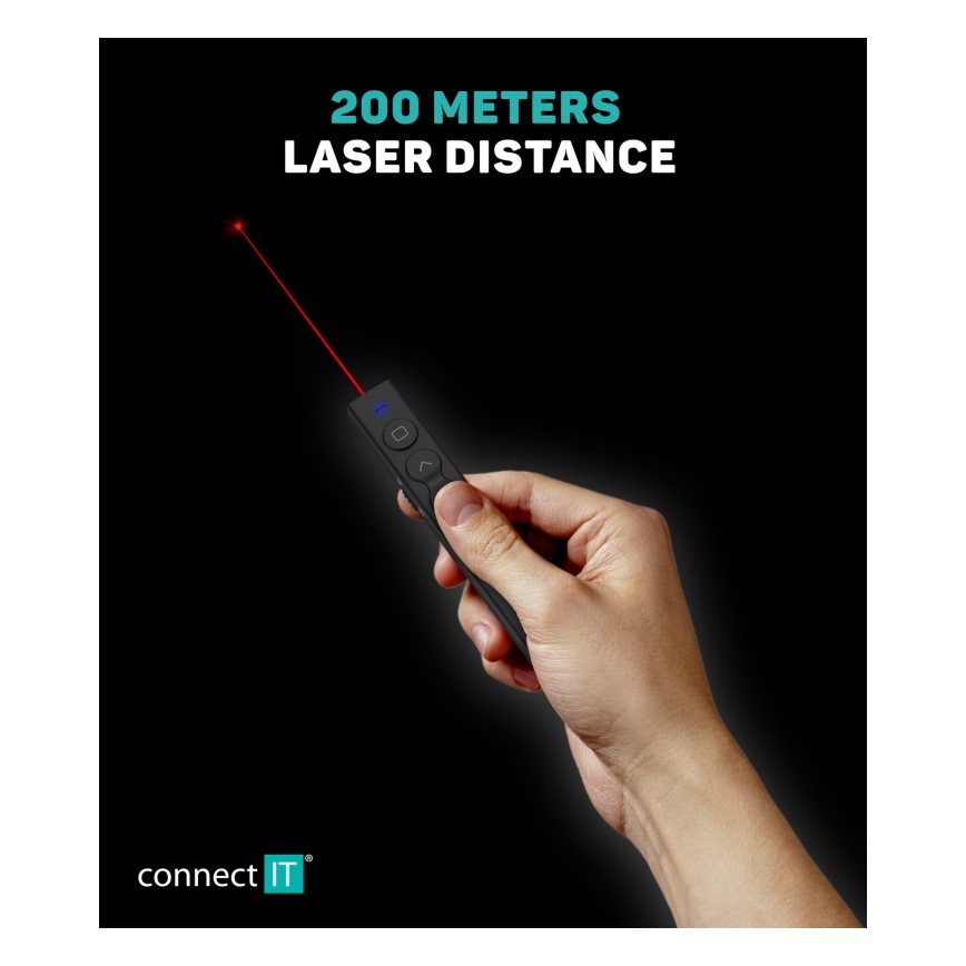 CONNECT IT CLP-2050-BK - Présentateur sans fil avec pointeur laser 1xAAA