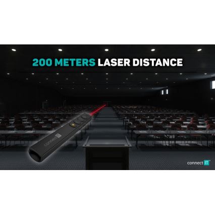 CONNECT IT CLP-2050-BK - Présentateur sans fil avec pointeur laser 1xAAA