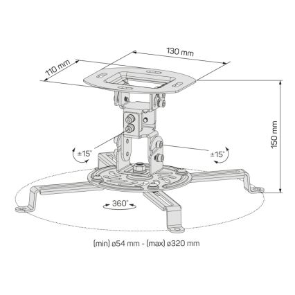 CONNECT IT CMF-6020-BK - Deckenhalterung für Beamer schwarz