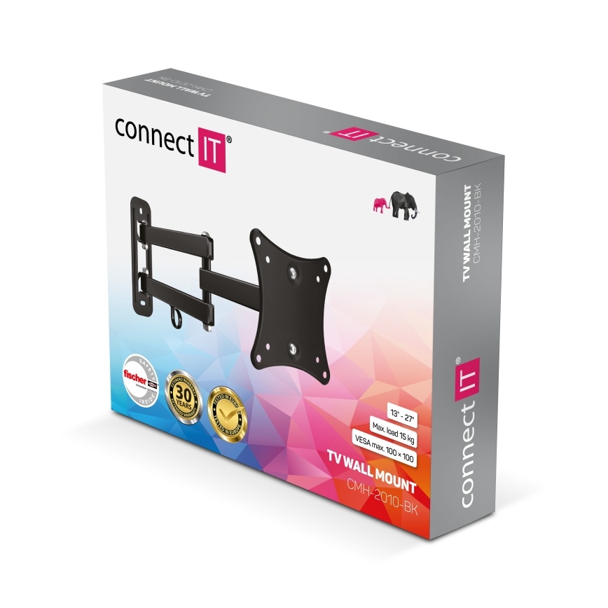 CONNECT IT CMH-2010-BK - Supporto a parete per TV 13-27” nero