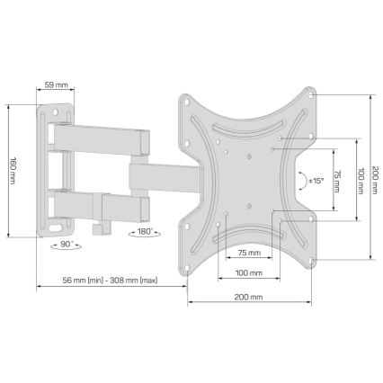 CONNECT IT CMH-2012-BK - Supporto da parete per TV 13-37” nero