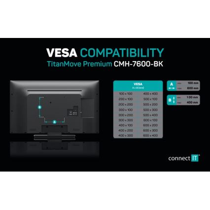 CONNECT IT CMH-7600-BK - Supporto a parete per TV 32-70” nero