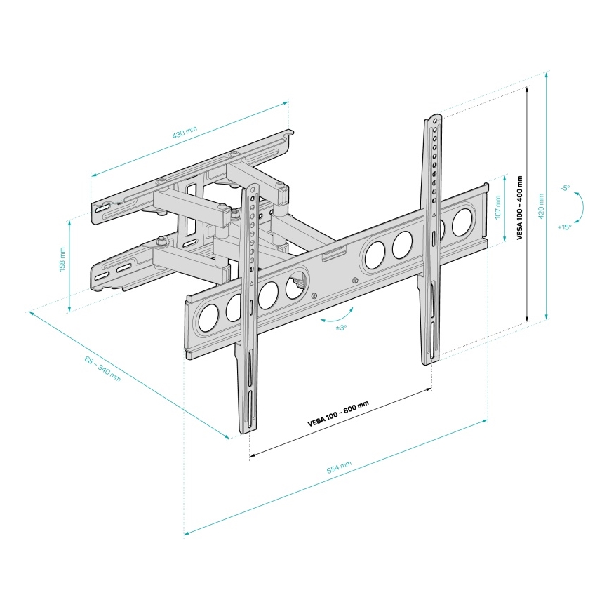 CONNECT IT CMH-7600-BK - Supporto a parete per TV 32-70” nero