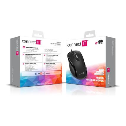CONNECT IT CMO-1200-BK - Mouse con filo 1000 DPI nero