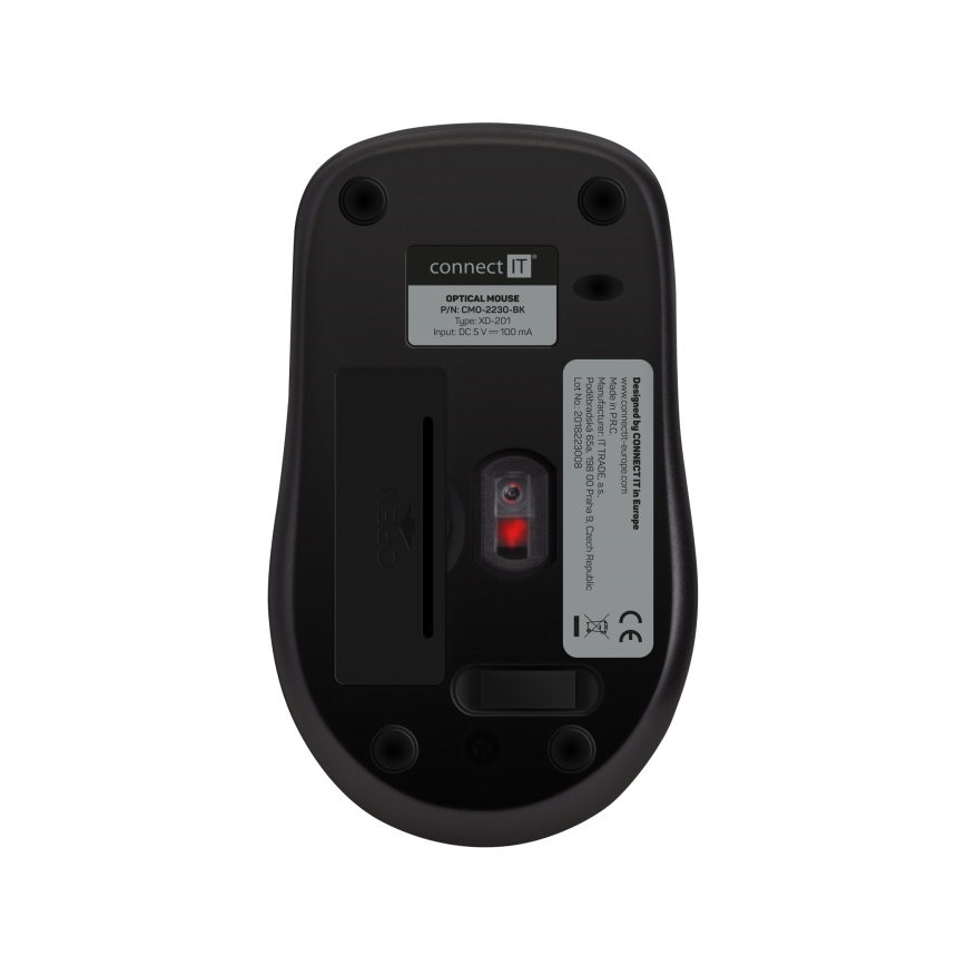 CONNECT IT CMO-2230-BK - Wireless silent topo MUTE 1200 DPI 1xAA nero