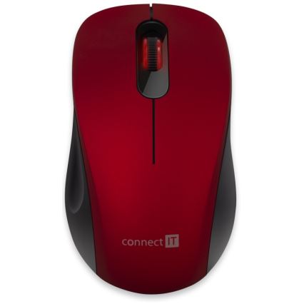 CONNECT IT CMO-2230-RD - Kabellose Silent-Maus MUTE 1200 DPI 1xAA schwarz/rot