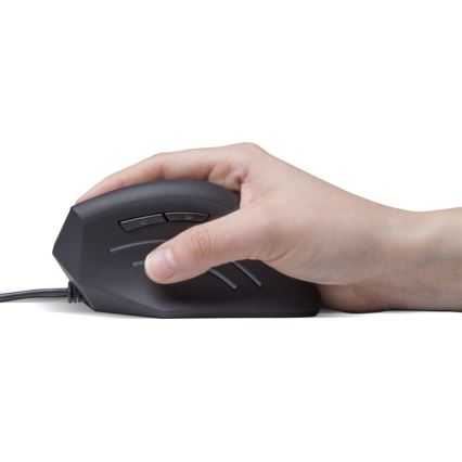 CONNECT IT CMO-2500-BK - Ergonomische, kabelgebundene Vertikalmaus Verti Wire, 1000/1600 DPI, schwarz