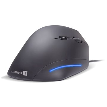 CONNECT IT CMO-2500-BK - Mouse ergonomico cablato Verti Wire 1000/1600 DPI, nero
