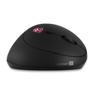 CONNECT IT CMO-2600-BK - Souris sans fil ergonomique 800/1200/1600 DPI, 1 pile AA, noire