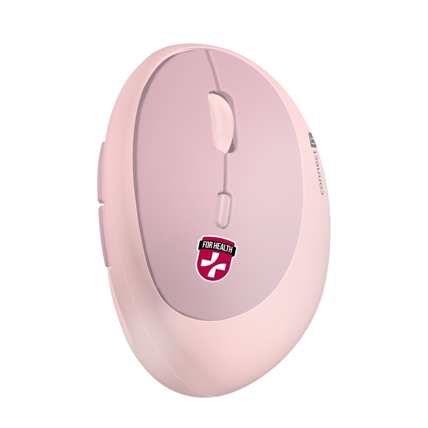 CONNECT IT CMO-2600-PK - Mouse ergonomico senza fili 800/1200/1600 DPI selezionabili 1xAA rosa