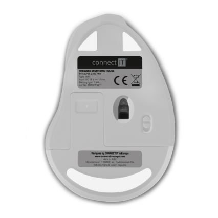 CONNECT IT CMO-2700-WH - Mouse wireless ergonomico 800/1200/1600 DPI 1xAA bianco