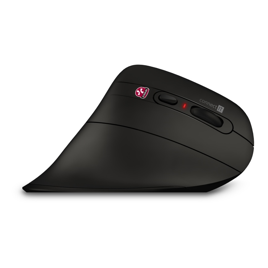 CONNECT IT CMO-2880-BK - Ergonomische kabellose Verti TriMode-Maus 1000/1600/2400 DPI 2xAAA schwarz