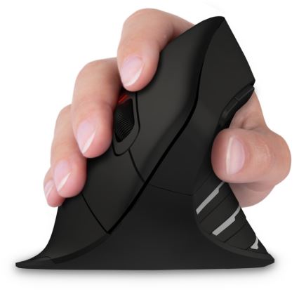 CONNECT IT CMO-2880-BK - Ergonomische kabellose Verti TriMode-Maus 1000/1600/2400 DPI 2xAAA schwarz