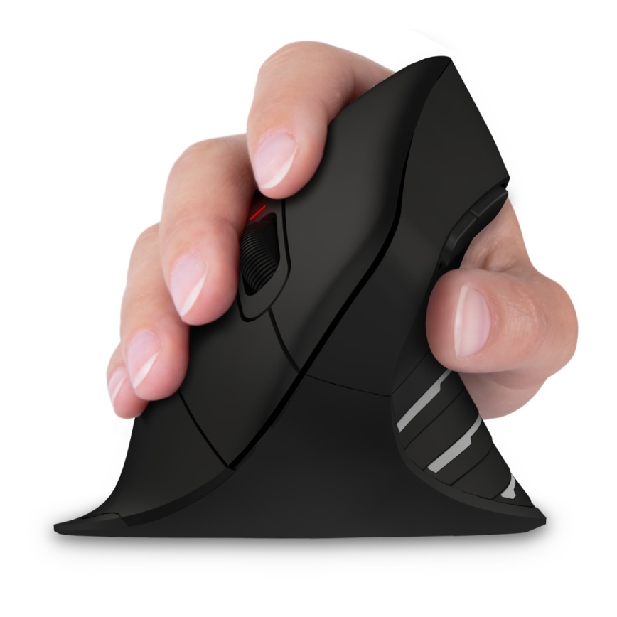 CONNECT IT CMO-2880-BK - Ergonomische kabellose Verti TriMode-Maus 1000/1600/2400 DPI 2xAAA schwarz