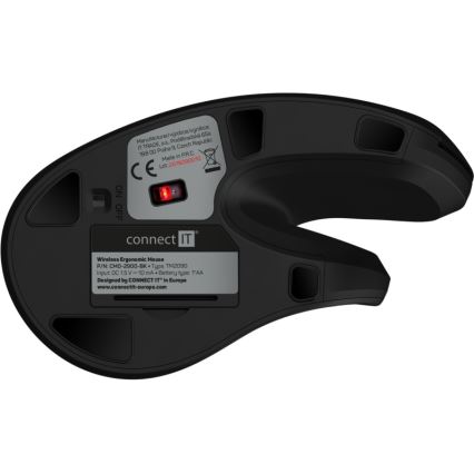 CONNECT IT CMO-2900-BK - Mouse wireless ergonomico 800/1200/1600 DPI 1xAA nero