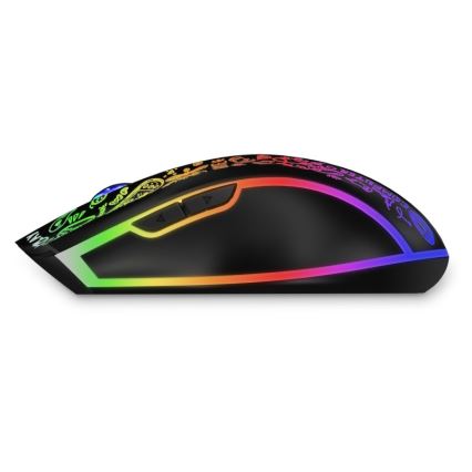 CONNECT IT CMO-3530-DD - Mouse da gioco ricaricabile wireless RGB a LED 800/1200/1600/2400/4800 DPI 600 mAh nero