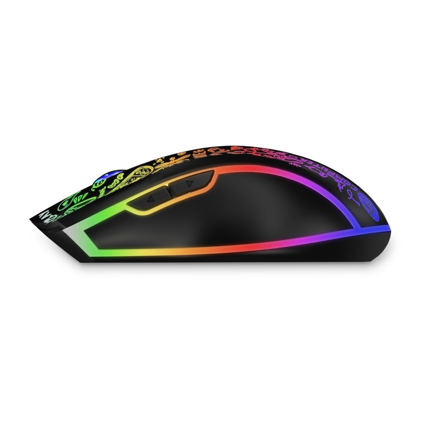 CONNECT IT CMO-3530-DD - Mouse da gioco ricaricabile wireless RGB a LED 800/1200/1600/2400/4800 DPI 600 mAh nero