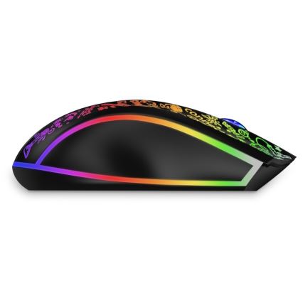 CONNECT IT CMO-3530-DD - Mouse da gioco ricaricabile wireless RGB a LED 800/1200/1600/2400/4800 DPI 600 mAh nero