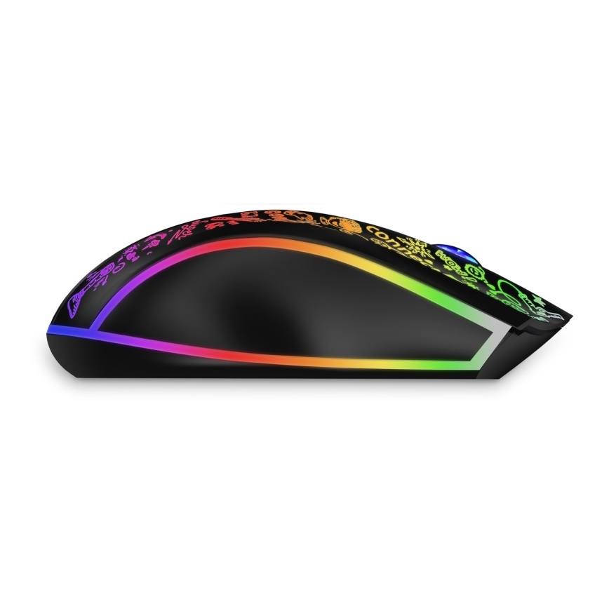 CONNECT IT CMO-3530-DD - Mouse da gioco ricaricabile wireless RGB a LED 800/1200/1600/2400/4800 DPI 600 mAh nero