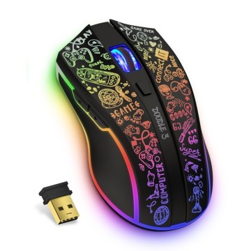 CONNECT IT CMO-3530-DD - Mouse da gioco ricaricabile wireless RGB a LED 800/1200/1600/2400/4800 DPI 600 mAh nero
