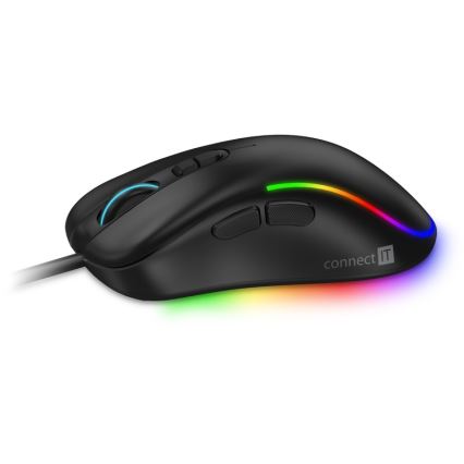 CONNECT IT CMO-3589-BK - LED RGB Mouse da gioco con cavo 200-7200 DPI nero
