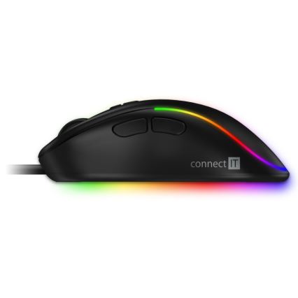 CONNECT IT CMO-3589-BK - LED RGB Mouse da gioco con cavo 200-7200 DPI nero