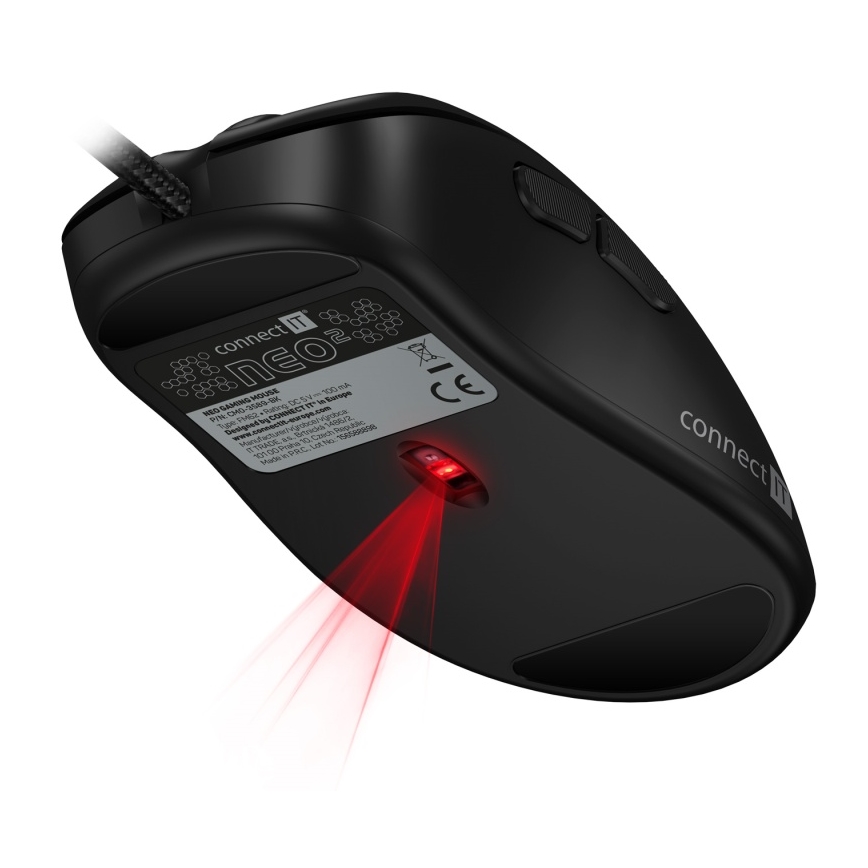 CONNECT IT CMO-3589-BK - LED RGB Mouse da gioco con cavo 200-7200 DPI nero
