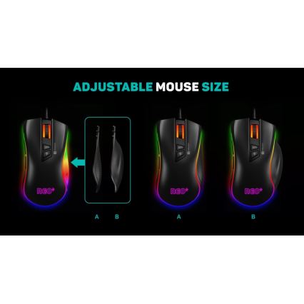 CONNECT IT CMO-3591-BK - Mouse da gioco cablata LED RGB 500-7200 DPI nera