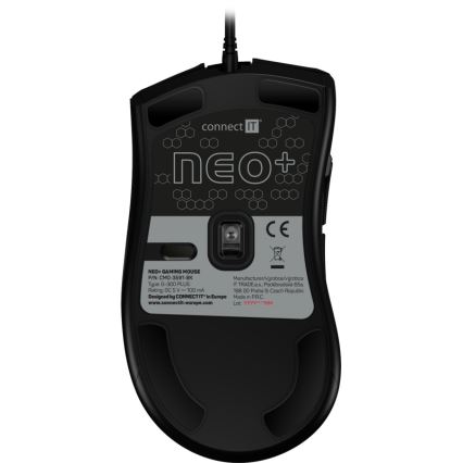 CONNECT IT CMO-3591-BK - Mouse da gioco cablata LED RGB 500-7200 DPI nera