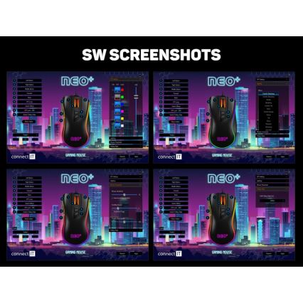 CONNECT IT CMO-3591-BK - Souris de jeu filaire LED RGB 500-7200 DPI noire