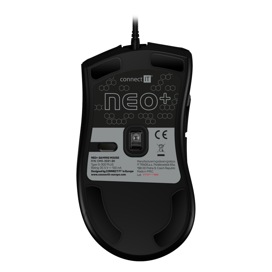 CONNECT IT CMO-3591-BK - Souris de jeu filaire LED RGB 500-7200 DPI noire