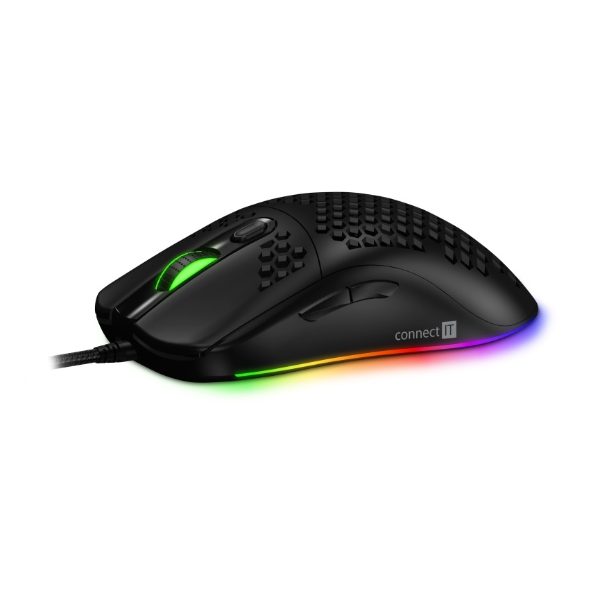 CONNECT IT CMO-5511-BK - LED RGB Mouse da gioco con cavo 200-12800 DPI nero