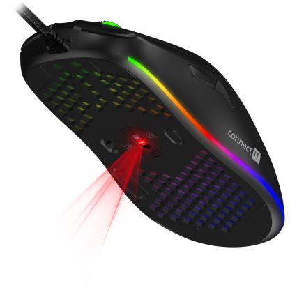 CONNECT IT CMO-5511-BK - LED RGB Mouse da gioco con cavo 200-12800 DPI nero