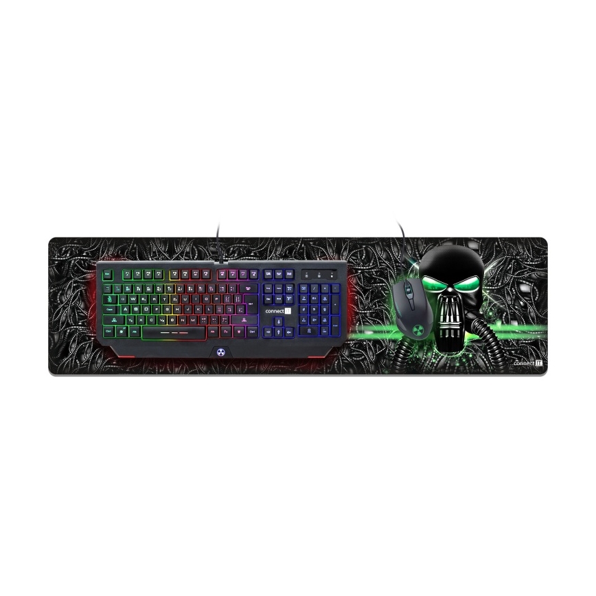 CONNECT IT CMP-1110-LG - Pad für Tastatur und Maus 88,6x24,5 cm schwarz/grün