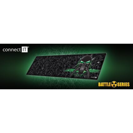 CONNECT IT CMP-1110-LG - Tappetino per tastiera e mouse 88,6x24,5 cm nero/verde