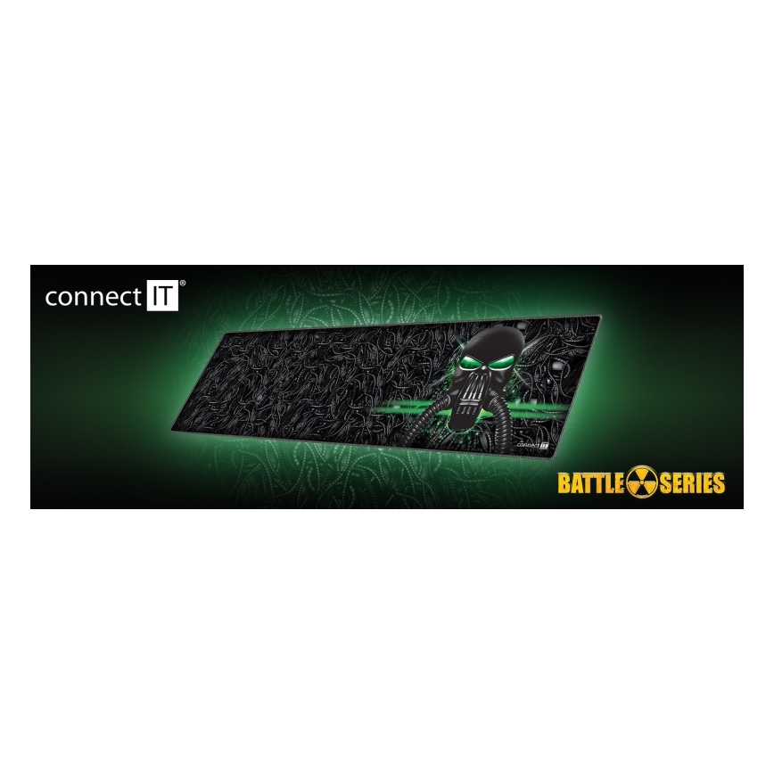 CONNECT IT CMP-1110-LG - Tappetino per tastiera e mouse 88,6x24,5 cm nero/verde