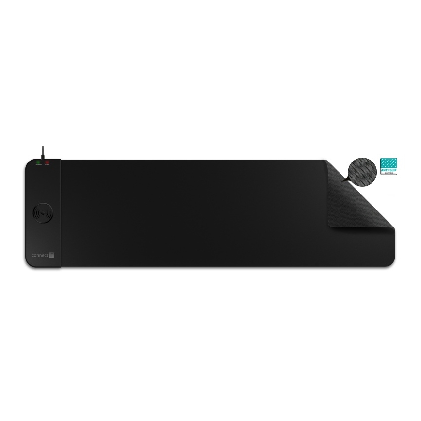 CONNECT IT CMP-2500-LG - Tappetino per tastiera e topo con Qi ricarica wireless 80x30 cm nero