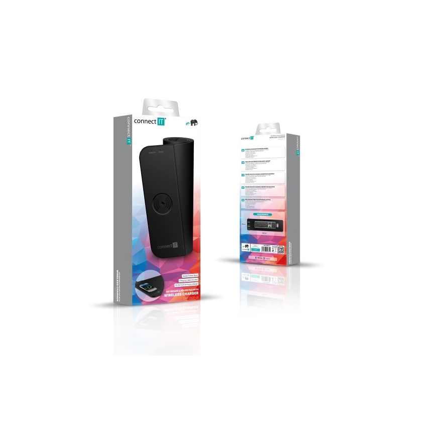 CONNECT IT CMP-2500-LG - Tappetino per tastiera e topo con Qi ricarica wireless 80x30 cm nero