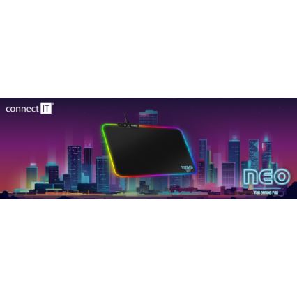 CONNECT IT CMP-3100-SM - LED RGB Tappetino per mouse da gioco 32x24,5 cm nero