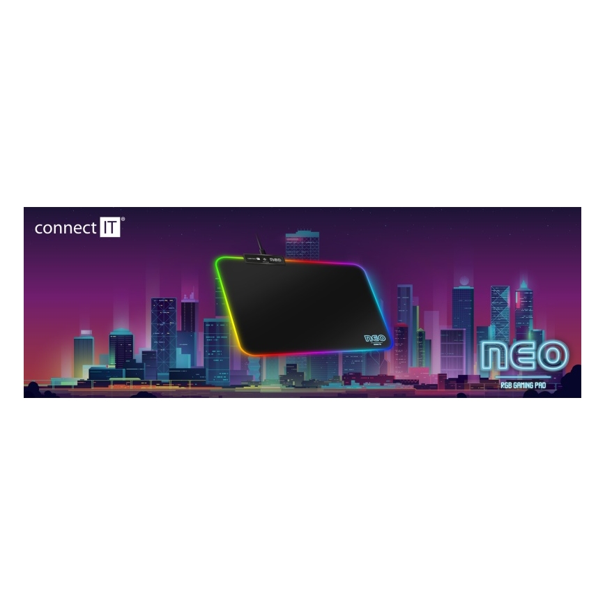 CONNECT IT CMP-3100-SM - LED RGB Tappetino per mouse da gioco 32x24,5 cm nero