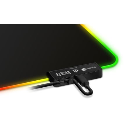 CONNECT IT CMP-3100-SM - Tapis de souris de jeu LED RGB 32x24,5 cm noir