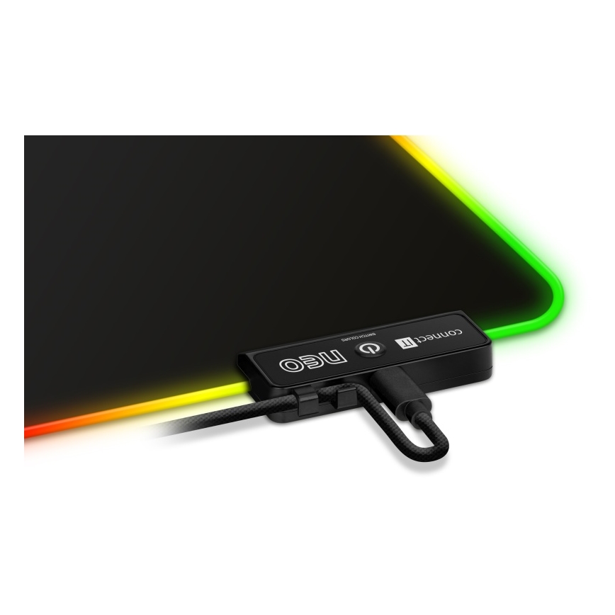 CONNECT IT CMP-3100-SM - Tappetino da gioco per mouse LED RGB 32x24,5 cm nero