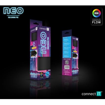CONNECT IT CMP-3100-SM - Tappetino da gioco per mouse LED RGB 32x24,5 cm nero