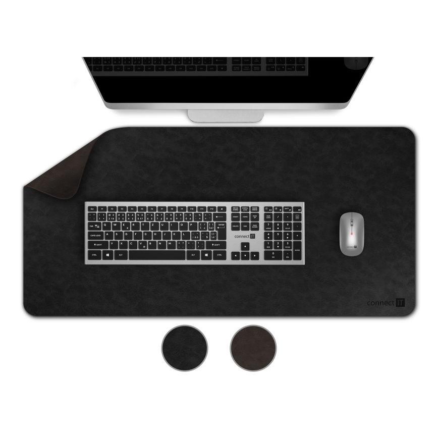 CONNECT IT CMP-4030-LG - Wendbare Tastatur- und Mausunterlage 90x40 cm schwarz/braun